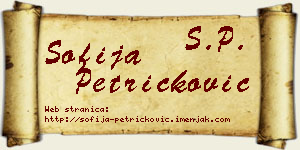 Sofija Petričković vizit kartica